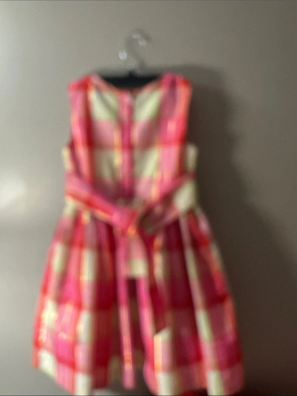 Bonnie Jean Pink Plaid Ribbon Sash Dress